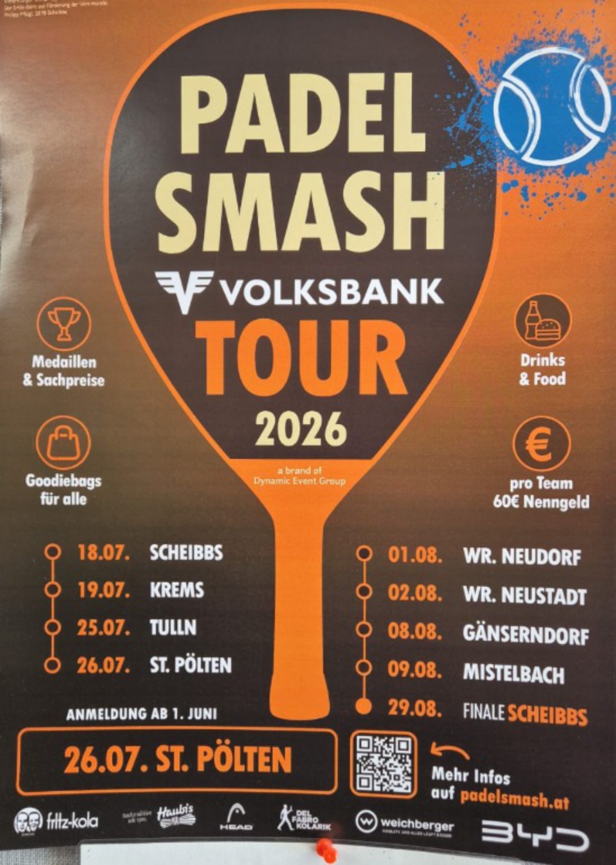 PADEL SMASH Turnier Serie beim UFG NÖ - 26.07.2026!